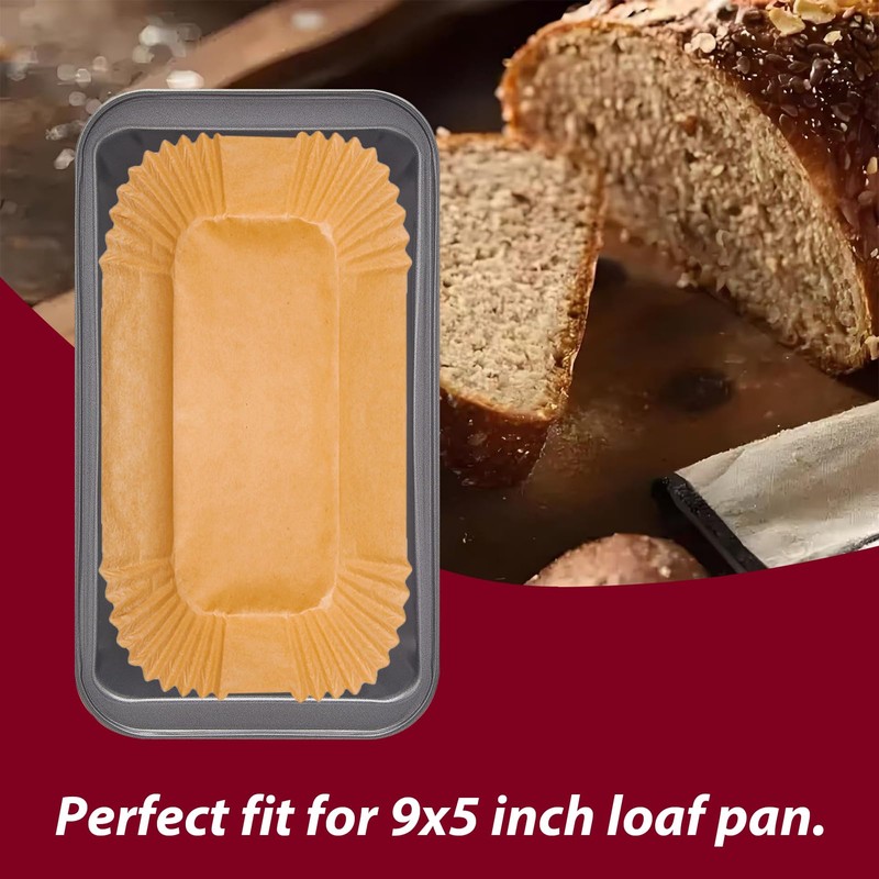 ZOWVAAM Loaf Pan Liners, 2lb Loaf Pan Parchment Liners for