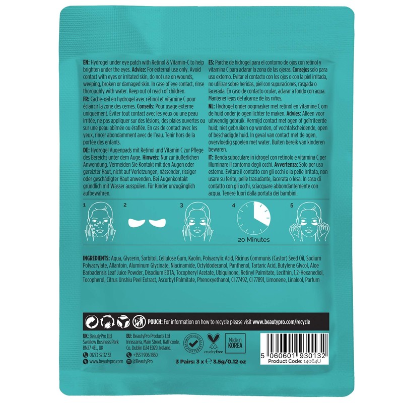 BEAUTYPRO RETINOL Under Eye Masks | 3 Applications | Eye