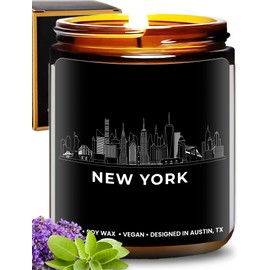 New York City Candle, House Warming Gifts for New Yorkers, Unique NYC Souvenirs & Gifts Ideas for Men and Women, Ideal NY City Themed Presents for Friends, Birthday, Christmas, Moving Away, Gift-Ready