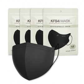Large KF94 Bird Beak Style 4-Ply Color Mask KF94 Mask Black (100-pack selection) 100ea