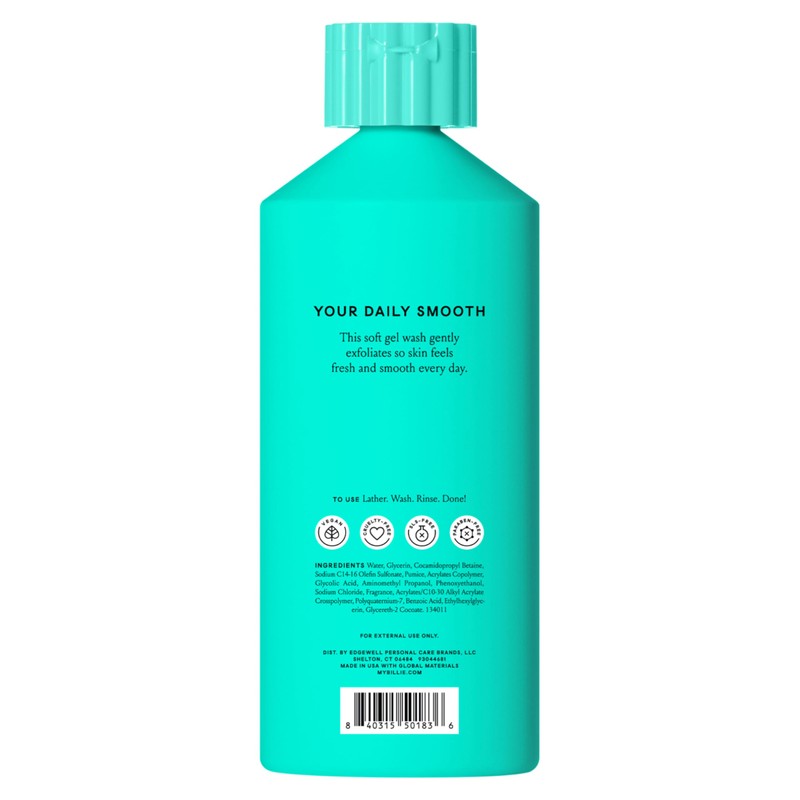 Billie Exfoliating Womens Body Wash, 18 fl oz, Sea Salt
