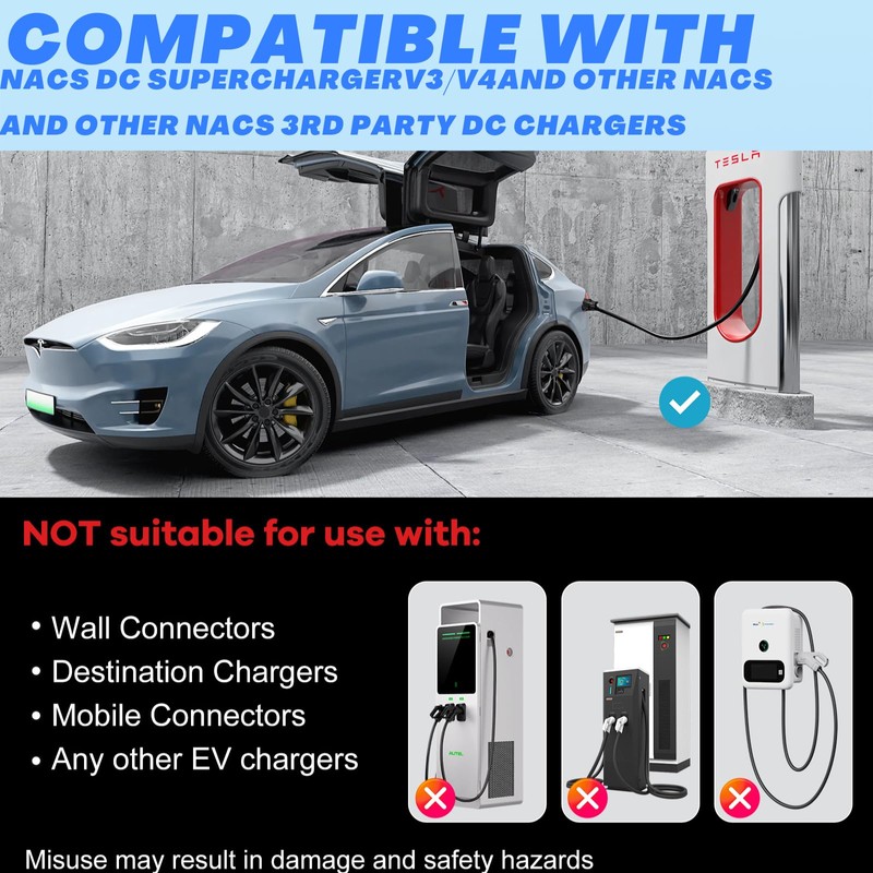 NACS to CCS1 Adapter,Max 500A & 1000V Charging Adapter，Universal Fit