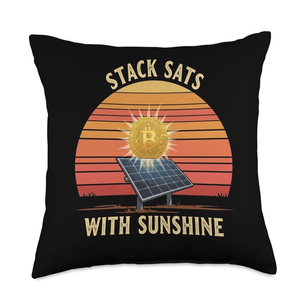 Solar Energy Renewable Power Blockchain Future Bitcoin Throw Pillow