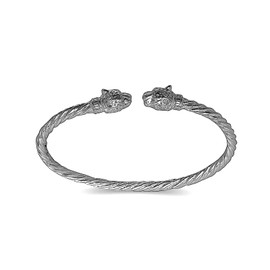Better Jewelry Jaguar Head Coiled Rope West Indian Bangle .925 Sterling Silver Made in USA Jaguar Head Coiled Rope West Indian Bangle .925 Sterling Silver Made in USA (7)