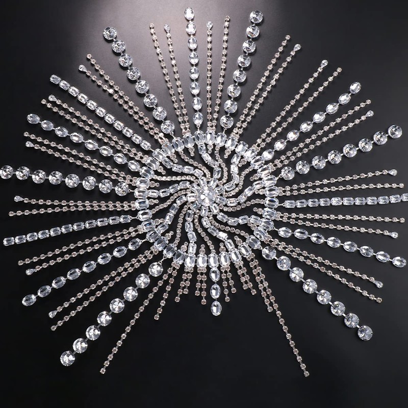 STONEFANS Vintage 1920s Rhinestone Headpiece Cap for Women Crystal Flapper