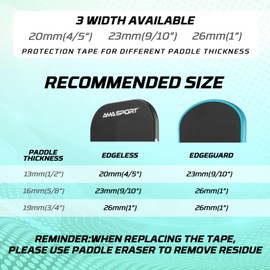 AMA SPORT Pickleball Paddle Edge Guard Tape 3 Pack 20mm Width Paddle Edge Cover (Orange)