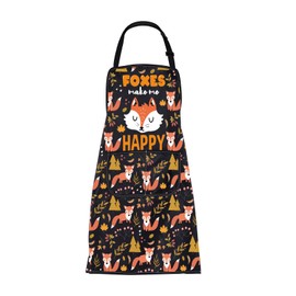 ENSIANTH Fox Aprons Foxes Gifts for Animals Lovers Fox Spirit Animal Gift Cooking Kitchen BBQ Chef BBQ Apron with Pocket (25617 Fox Apron)