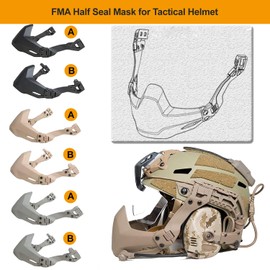 fma tactical airsoft mask half face mask tactical helmet airsoft protective mask folding half seal mask for cs game cosplay (A, Sand)