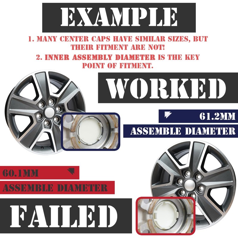 KitsPro 2.5Inch 63MM Wheel Center Caps for Dodge RAM 1500