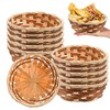 Bamboo Bread Basket, 10 Pcs Round Gift Baskets, 17cm Woven