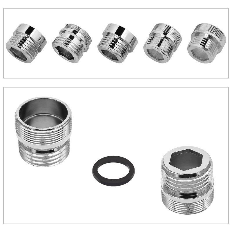 Faucet Adaptor 2PCS Aerator Connector 1/2" Thread Solid Metal Kitchen