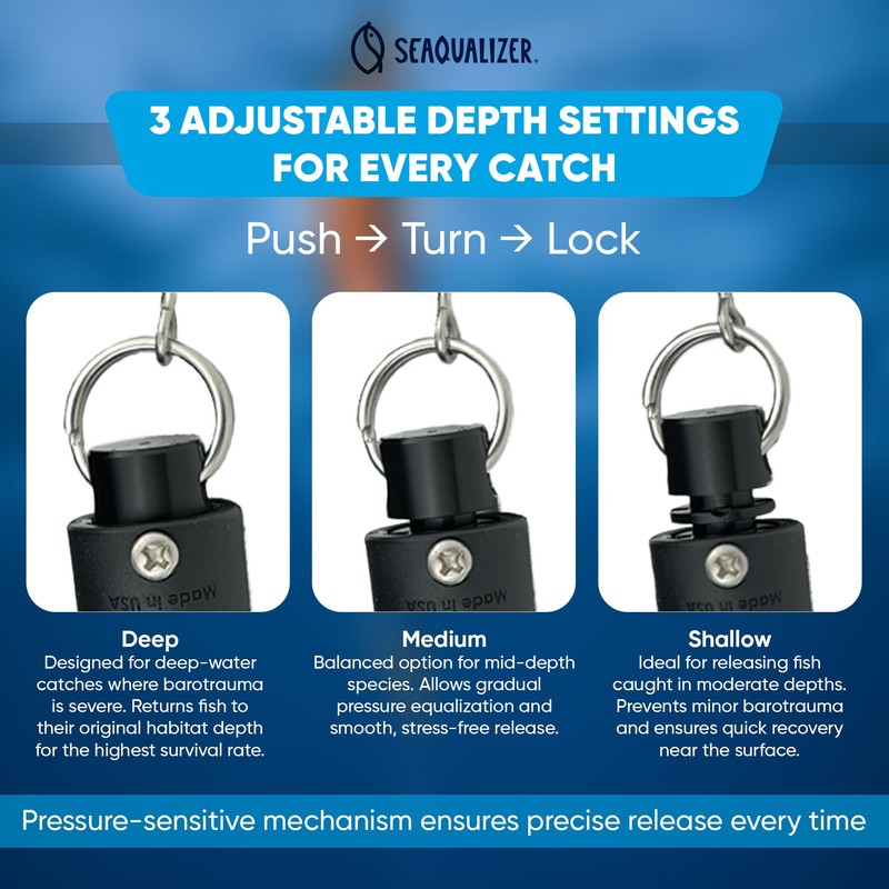 SeaQualizer Fish Descending Device – 3 Setting Release Device for