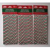 Christmas House Disposable Paper Straws - Red and Green Foil
