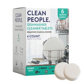 The Clean People Dishwasher Cleaner - Dishwasher Cleaner Tablets for Removing Limescale, Mineral Buildup, Grease & Odors - 6 Count, Citrus Scent