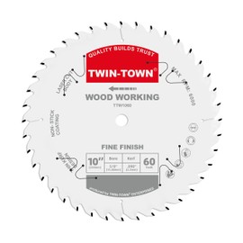 TWIN-TOWN 10-Inch 60 Tooth ATB Finishing Saw Blade with 5/8-Inch Arbor