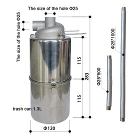 Aluminum alloy cyclone dust collector assembly（1L+SN25T5g）
