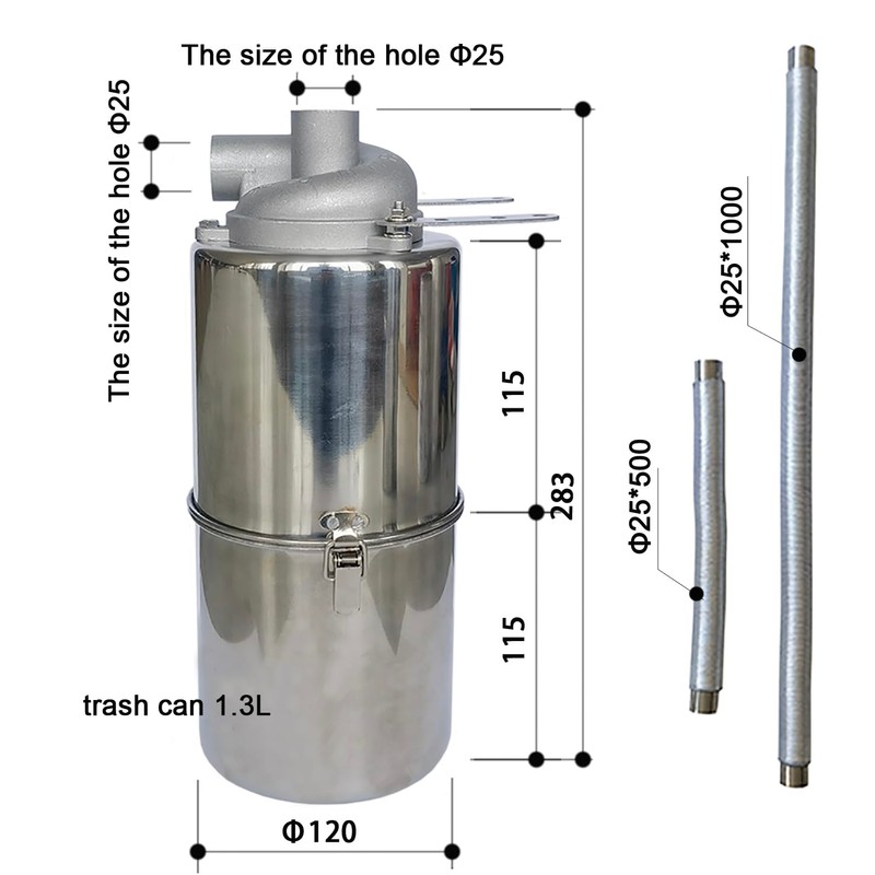 Aluminum alloy cyclone dust collector assembly（1L+SN25T5g）