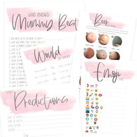 Baby Shower Games Pink Swash Design 5 in 1 Baby Shower Party Accessories Baby Shower Games Girls (BSG-PINKSWSH-5IN1)