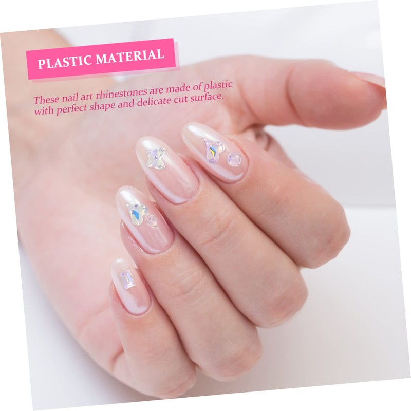 TOVINANNA 40Pcs Unique Nail Decor with Shiny Rhinestones for Crafts