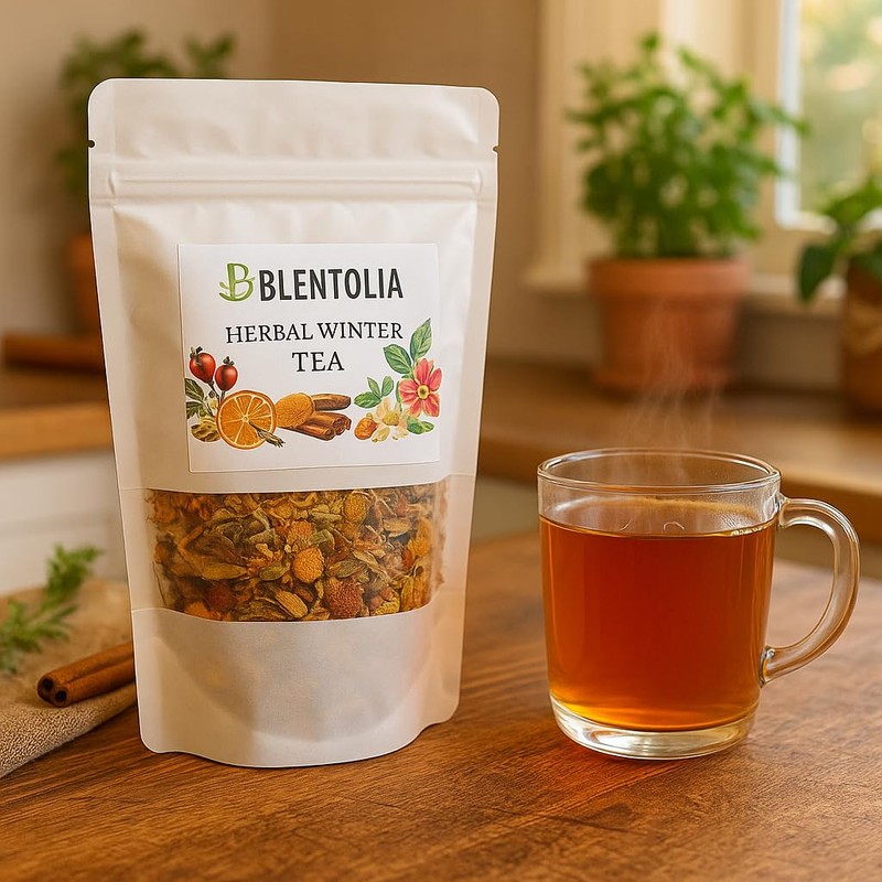 Blentolia Herbal Winter Tea – Caffeine-Free Loose Herbal Blend –