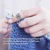 Knitted Thimble,4 Pack Stainless Steel Knitting Finger Ring Metal Yarn
