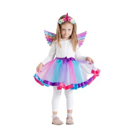 Ciao - Moonshine Unicorn Disguise Kit (Tutu Skirt, Wings, Tiara with Horn), Multicoloured