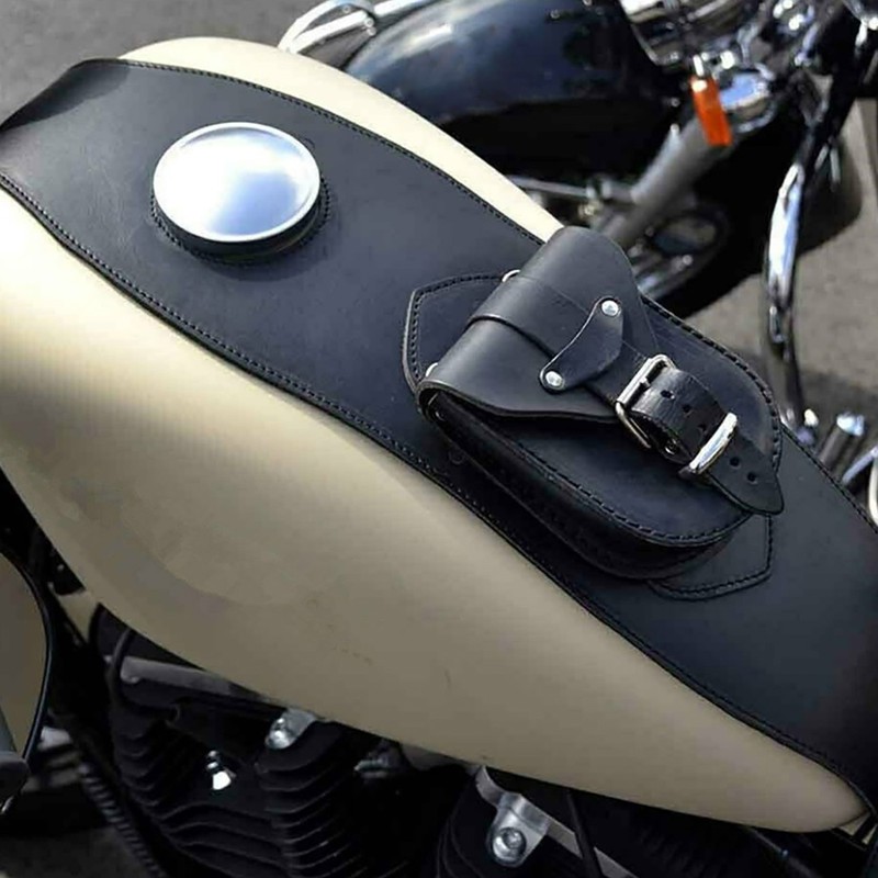 Motorcycle PU Leather Fuel Tank Cover Panel Pad Bib Bag