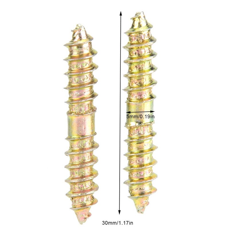 20pcs Double Ended Dowel Screw Self Tapping Threaded Bolts Woodworking