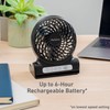 HOLMES 4" Personal Fan, Rechargeable Battery, 3 Speed Settings, Lightweight,