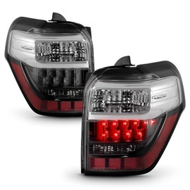 AKKON -Fit 2014-2020 Toyota 4Runner [Halogen Type] Chrome Red Tail Lights Brake Lamp Pair Driver+Passenger w/LED Signal