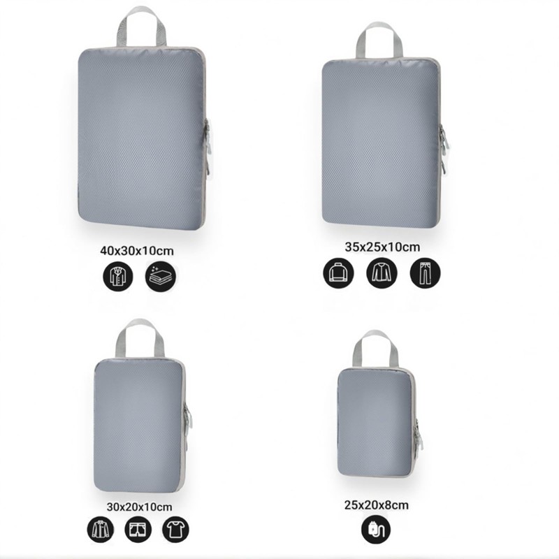MEUVO Compression Packing Cubes for Suitcases – 4 Pack Suitcase