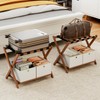 oakvivo Fully Assembled Walnut Luggage Racks Set of 2 with