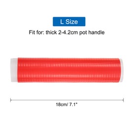 uxcell 2 Pcs Silicone Pan Handle Sleeve, Heat Resistant Potholder Pot Holders Cover Sleeve for Cast Iron Frying Pan Handle Holder Spatulas, Red (L)