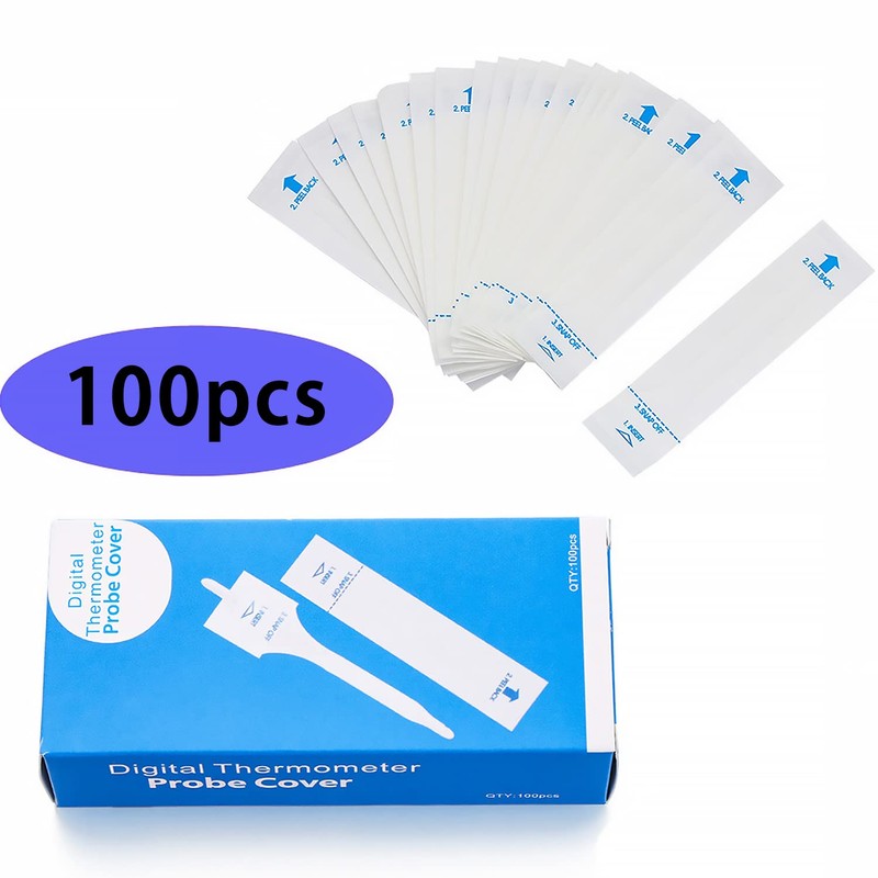 WIEXUN Thermometer Cover, 100 Pcs Disposable Probe Cover, Digital Thermometer