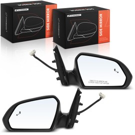 A-Premium Pair (2) Driver and Passenger Side Power Door Mirror - Compatible with Hyundai Sonata 2015 2016 2017 - Heated Manual Folding Black Outside Rear View Mirror w/Blind Spot Detection Turn Signal