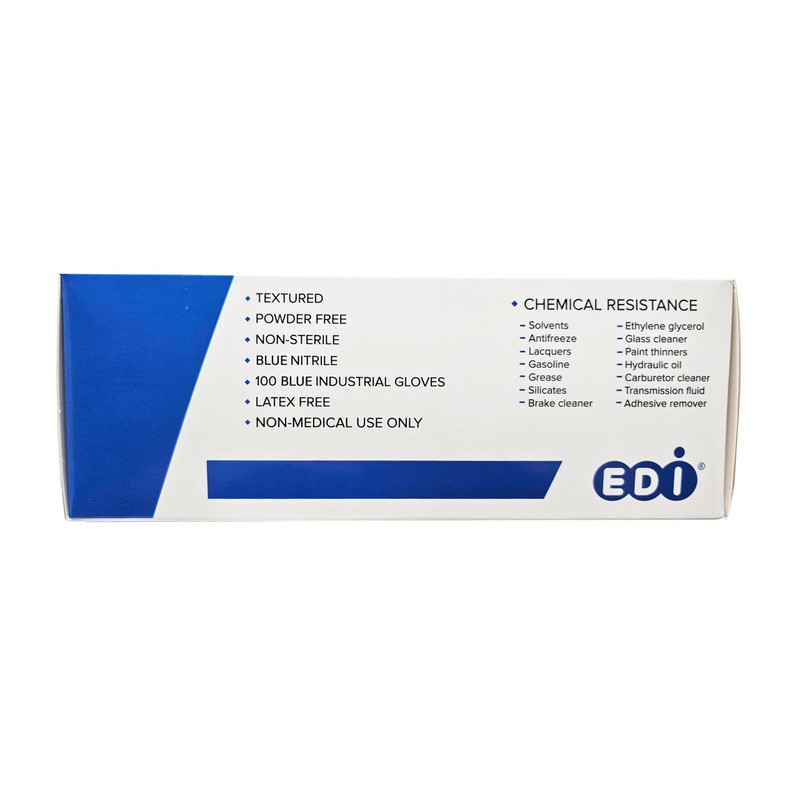 EDI Disposable Nitrile Gloves (Blue) (Small, 100, Count)