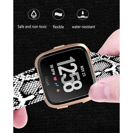 ANDRIU Compatible with Versa 4/Versa 3 Band for Women, Cute Fadeless Replacement Sport Band Strap for Versa 4/Versa 3 Smartwatch(Snake Skin)