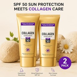 Face Sunscreen, Hydrating Daily Moisturizer, Lightweight Non-Greasy Formula for All Skin Types, Pack of 2