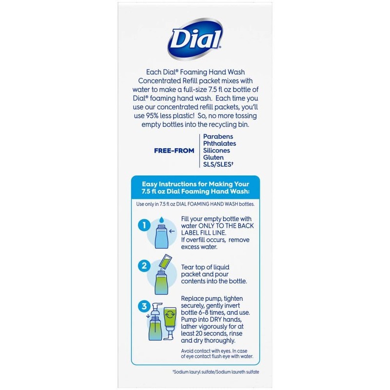 Dial Foaming Hand Wash Concentrated Refill Starter Kit, Aloe-scented, 3