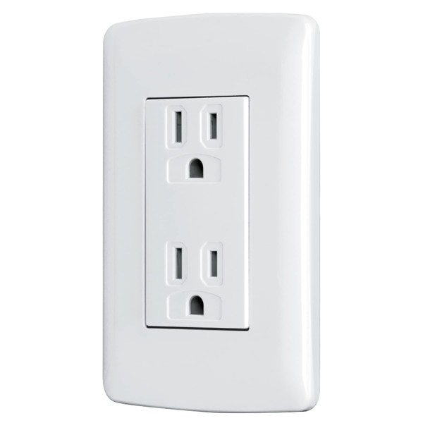 Volteck CODO-IB, Contacto dúplex aterrizado, color blanco, línea Italiana