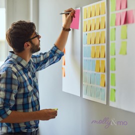 Lined Sticky Notes, 4 x 6 inches, 100 Sheets per Pad, Bright Colors, Self-Stick (Pack of 3)