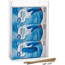 1InTheOffice Acrylic Wall Glove Dispenser, Glove Box Holder Wall Mount, 3 Box Glove Holder Capacity