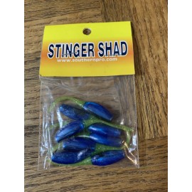 Southern Pro Bait Stinger Shad Blk Blue Cht Sparkle