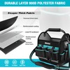 DURATECH 12 Inch Tool Tote with Waterproof Hard Bottom, Electrician