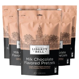 Liberty Bell Milk Chocolate Flavored Pretzels, 5-Ounce Bag (Pack of 6)