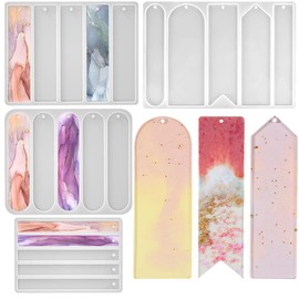 4 PCS Bookmark Resin Mold Wide Arch Rectangle Bookmark Mold DIY Bookmark Mould Bookmarks Silicone Mold Bookmark Epoxy Casting Molds Transparent Resin Mould for DIY Bookmarks Crafts Making Supplies