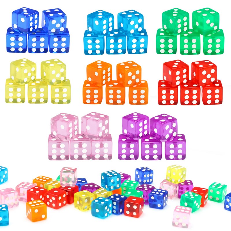 GWHOLE Dice Dice 6 Sides 40pcs 16mm trpg Dice Right