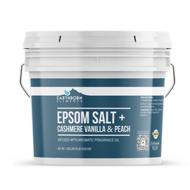 Earthborn Elements Cashmere Vanilla & Peach Epsom Salt 8 lb, Pure & Undiluted, Soaking Salt with Fragrance