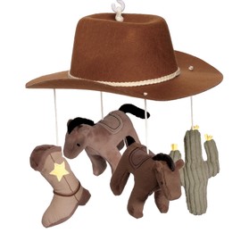 Lambs & Ivy Country Western Cowboy Hat Musical Baby Crib Mobile Soother Toy