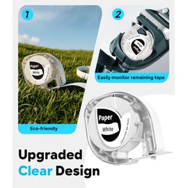 Compatible with Dymo Letra Tag Label Maker Refills 12mm x 4m (1/2" x 13'), Plastic White Label Maker Tape Replace for 91331 for LT-100T LT-100H Plus 200B XR, 6-Pack Replace for Dymo LetraTag Refill